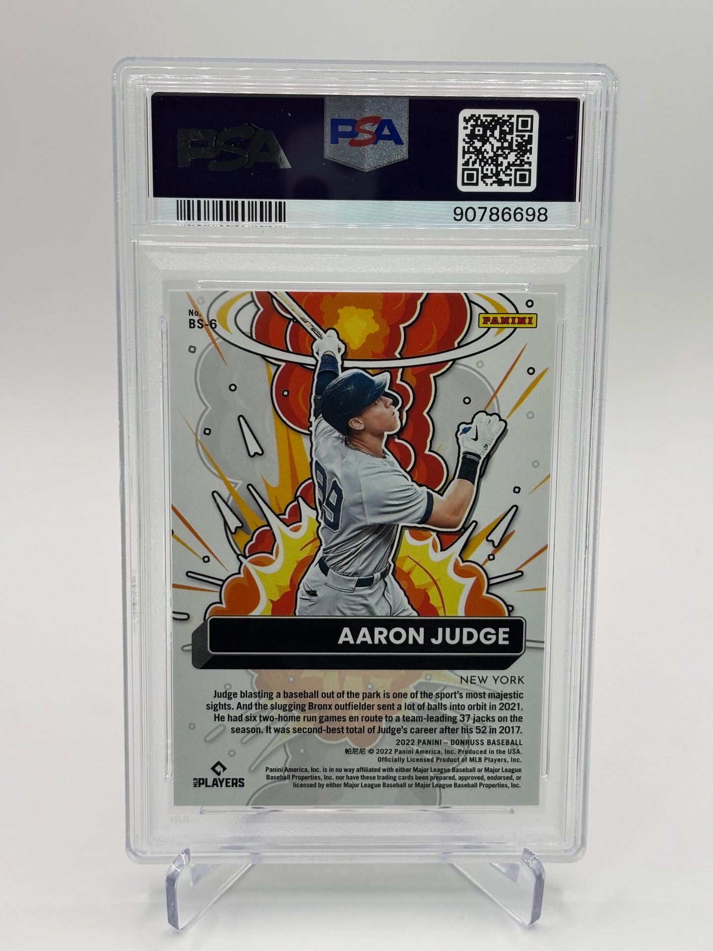 Aaron Judge 2022 Donruss Bomb Squad Insert 890/999 PSA 10