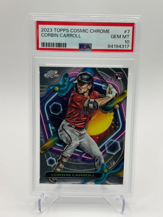 Corbin Carroll 2023 Topps Cosmic Chrome RC PSA 10
