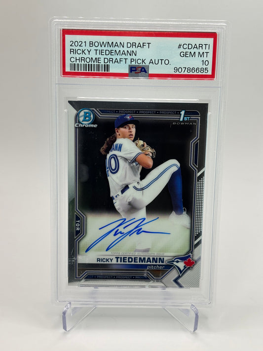 Ricky Tiedemann 2021 1st Bowman Draft Chrome Auto PSA 10