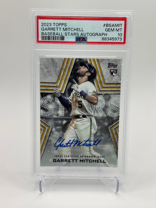 Garrett Mitchell 2023 Topps Baseball Stars RC Auto PSA 10