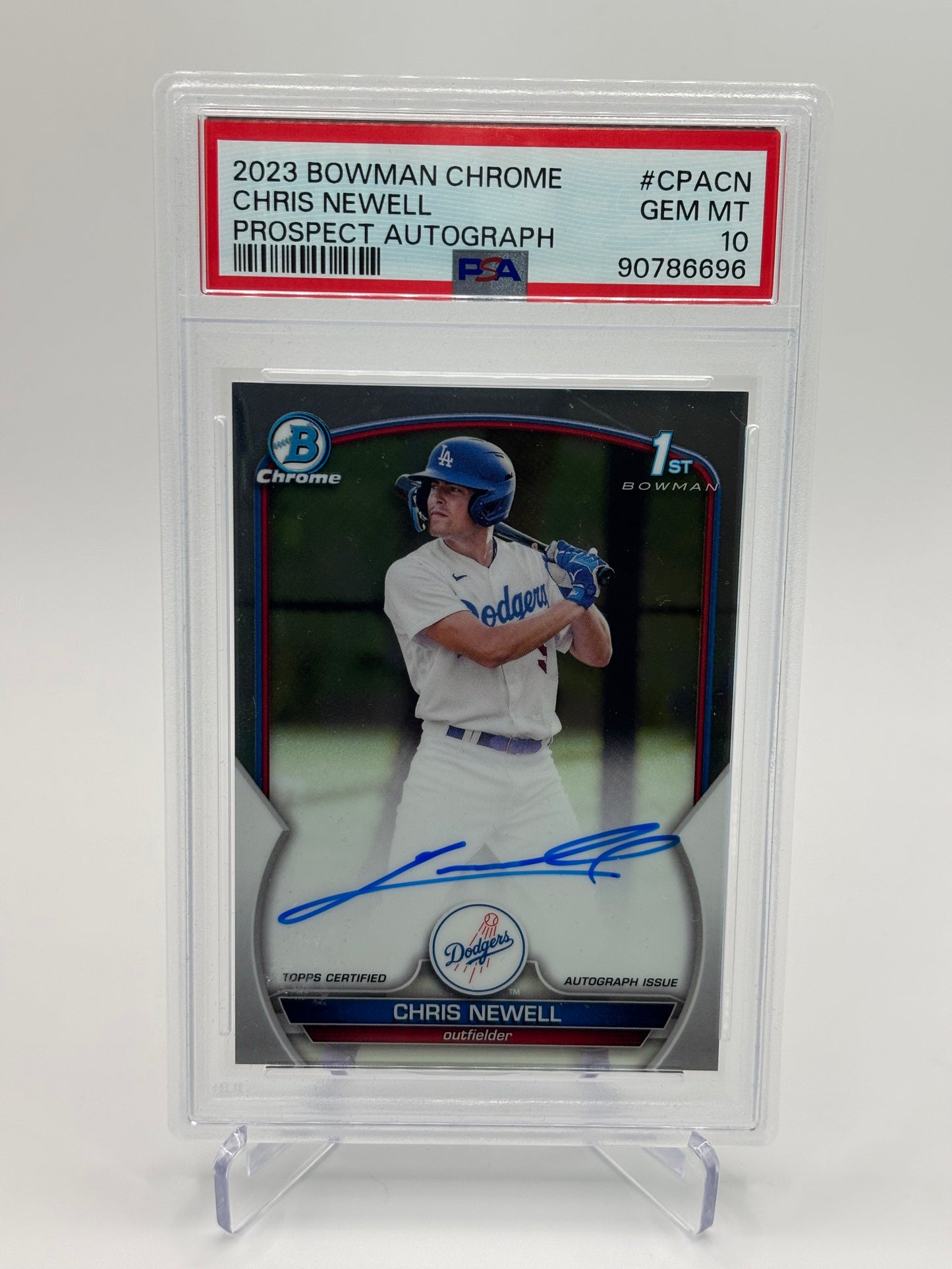 Chris Newell 2023 1st Bowman Chrome Auto PSA 10