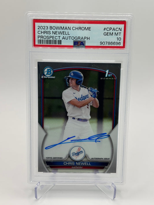 Chris Newell 2023 1st Bowman Chrome Auto PSA 10