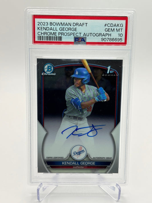 Kendall George 2023 1st Bowman Draft Chrome Auto PSA 10