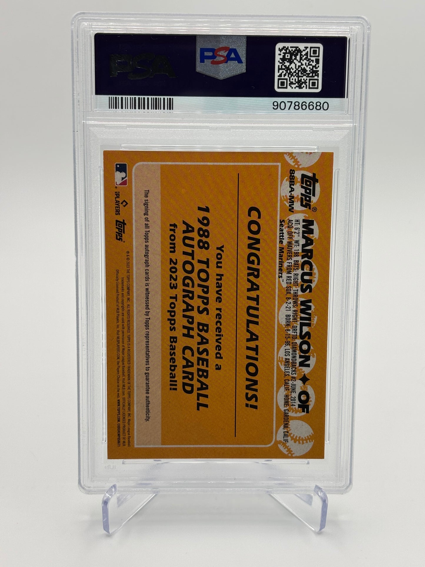 Marcus Wilson 2023 Topps 1988 35th Anniversary RC Auto PSA 9