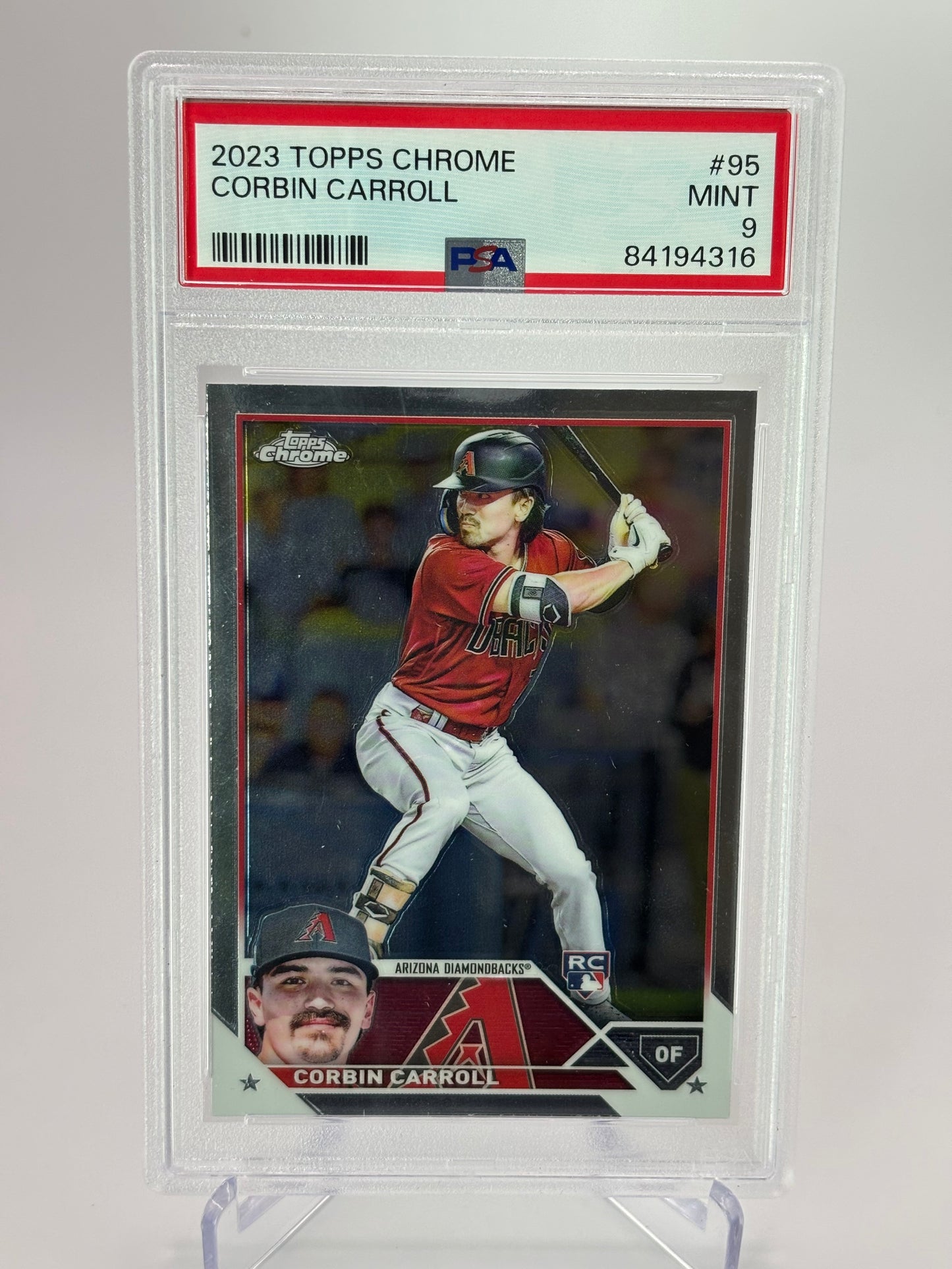 Corbin Carroll 2023 Topps Chrome RC PSA 9