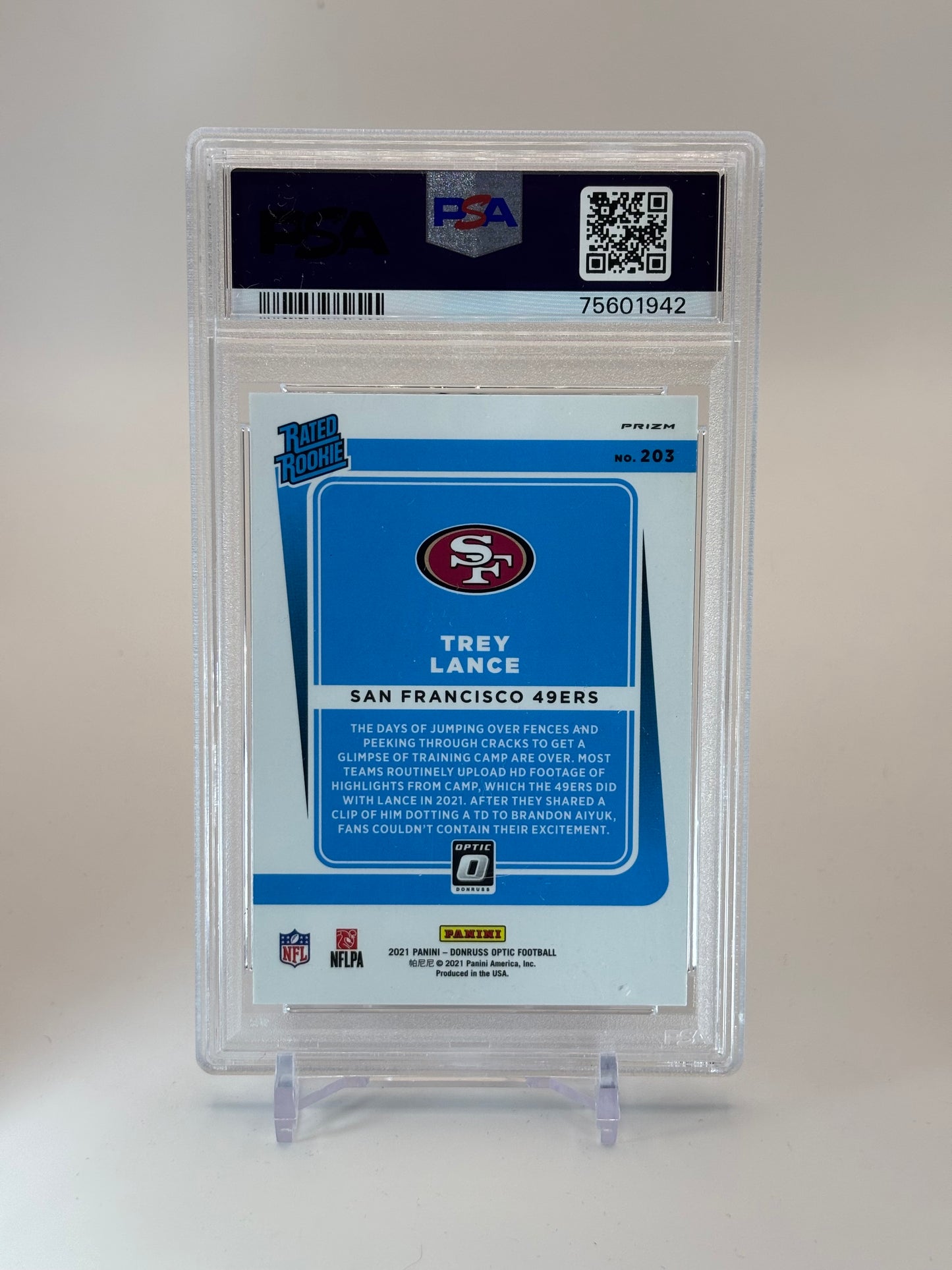 Trey Lance 2021 Donruss Optic Blue Scope PSA 9
