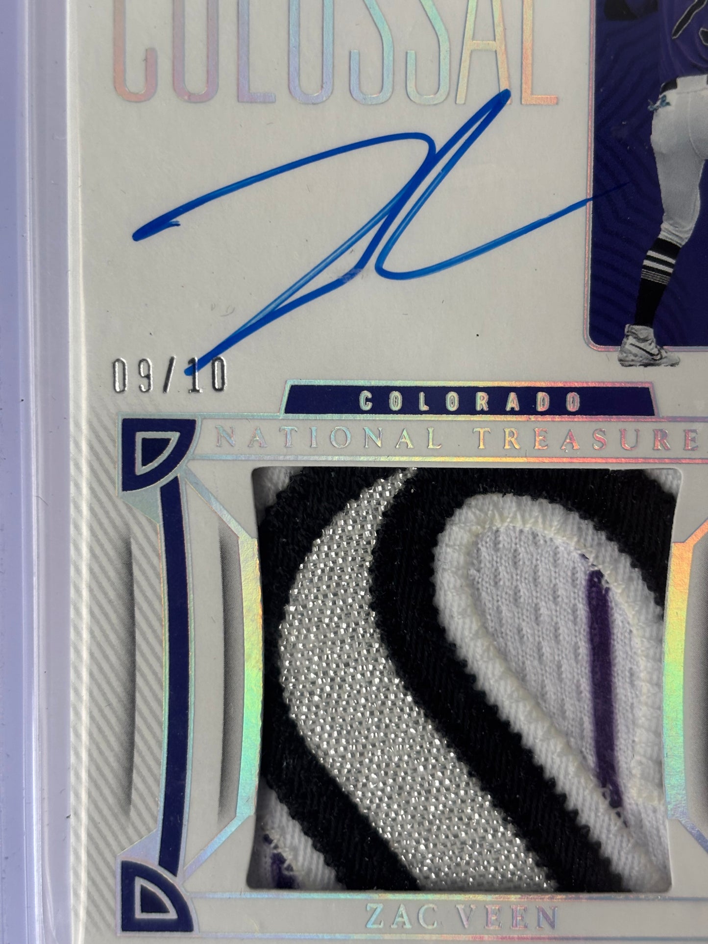 Zac Veen 2023 National Treasure Colossal Material Signatures Holo Silver #9/10