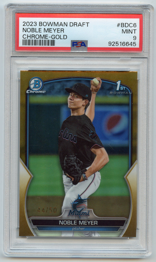 2023 Bowman Draft Chrome Noble Meyer Gold /50 PSA 9