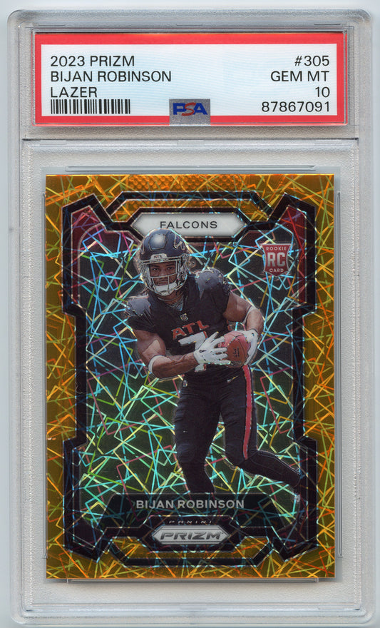 2023 Prizm Bijan Robinson Lazer PSA 10