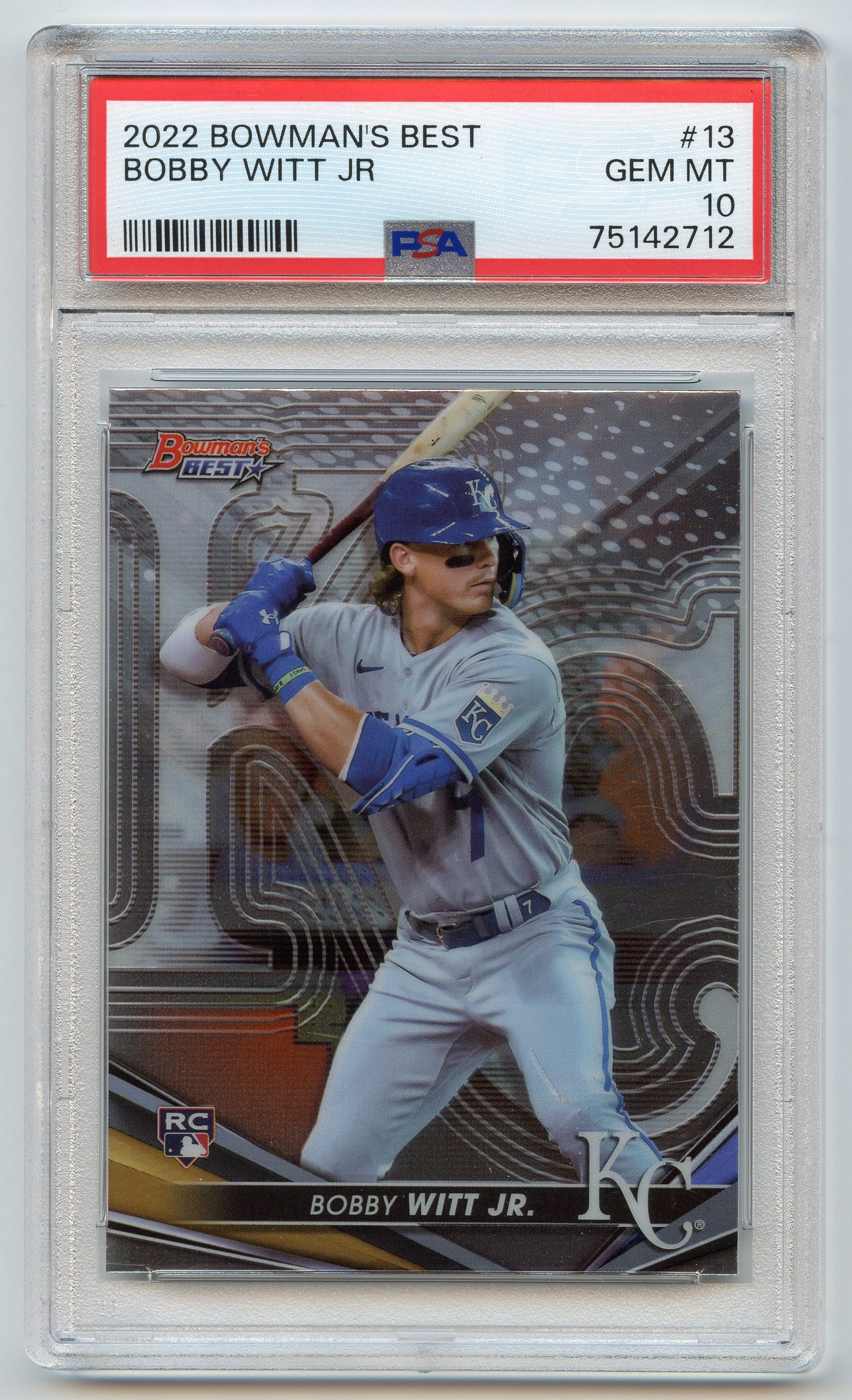 2022 Bowman's Best Bobby Witt Jr PSA 10
